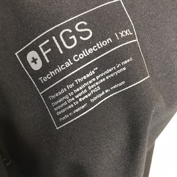 Figs Kade Cargo Scrub Pants Black Women Size XXL Pocket Nursing Uniform 1670 - Picture 4 of 5